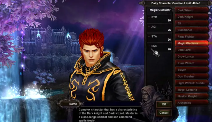 MU Online Magic Gladiator – hybrid class with sword and magic skills