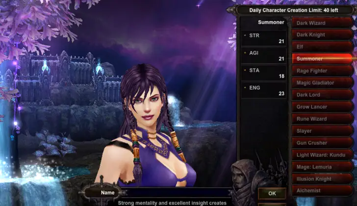 MU Online Summoner class – dark magic and elemental summoning skills